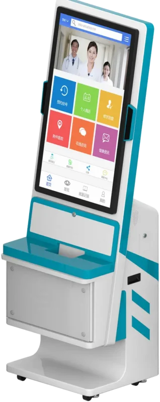 21.5″ Floor-Standing Queue Kiosk Touch Ticket for Gov Hall - 03 View2 1 - Lunox